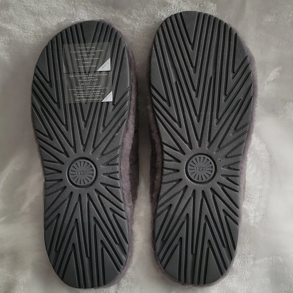 NEW Men's Uggs Fluff You Slippers Gray, Sizes (US)      M9/W11 or M12/W14 - Picture 3 of 7
